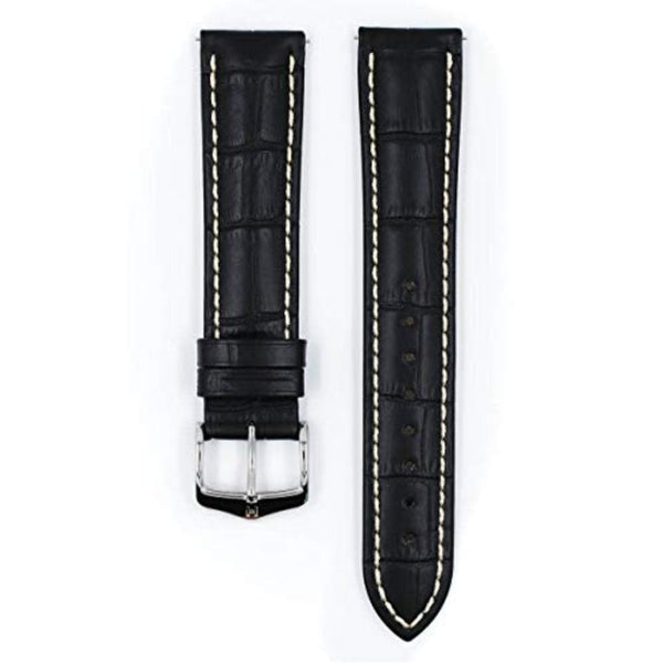 HIRSCH MODENA 50513943790 ( 22mm ) BLACK LEATHER STRAP