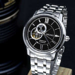 SEIKO PRESAGE SSA367J1 AUTOMATIC OPEN HEART BLACK STAINLESS STEEL MEN'S SILVER WATCH - H2 Hub Watches