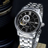 SEIKO PRESAGE SSA367J1 AUTOMATIC OPEN HEART BLACK STAINLESS STEEL MEN'S SILVER WATCH - H2 Hub Watches