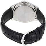 CASIO DATE DAY GENUINE WHTE DIAL BLACK LEATHER MEN'S WATCH MTP-1370L-7AVDF-P