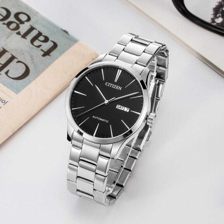CITIZEN NH8350-83EB AUTOMATIC SILVER STAINLESS STEEL MEN'S WATCH - H2 Hub Watches