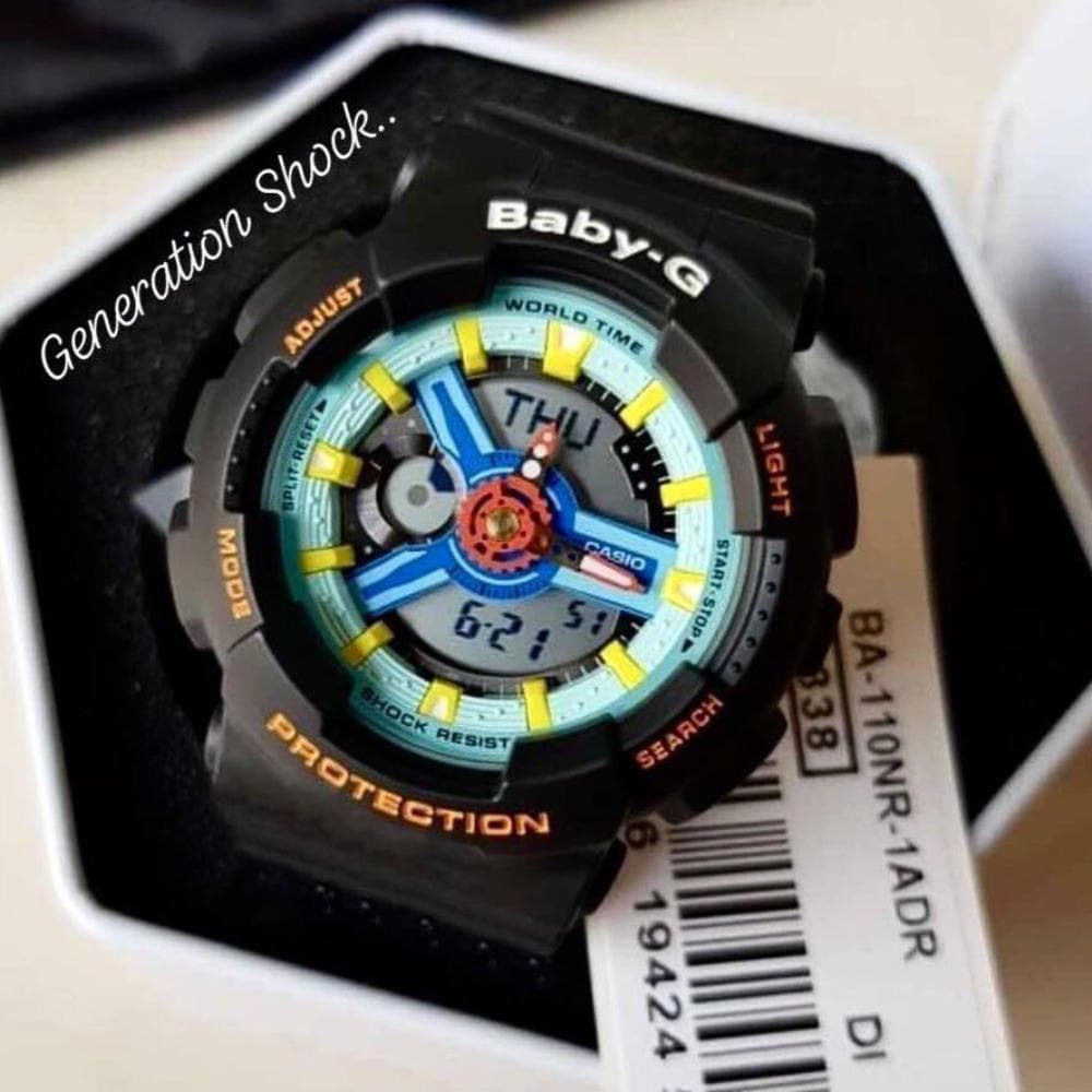 CASIO BABY-G BA-110NR-1ADR DIGITAL QUARTZ BLACK RESIN WOMEN'S WATCH - H2 Hub Watches