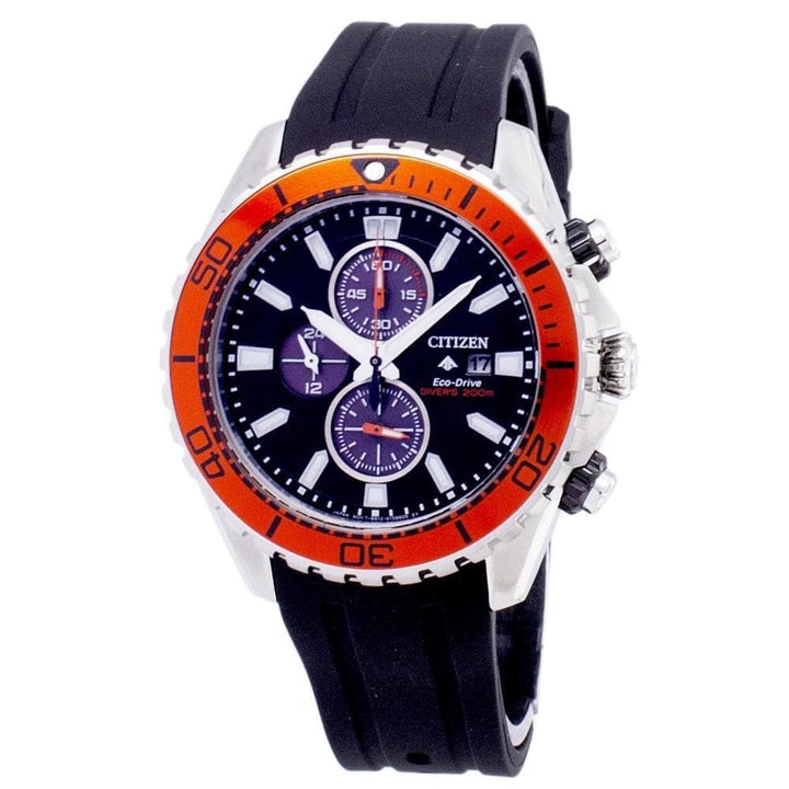 CITIZEN CA0718-13E PROMASTER MARINE CHRONOGRAPH SILVER STAINLESS STEEL BLACK SILICONE STRAP MEN'S WATCH - H2 Hub Watches