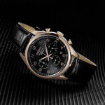 SEIKO GENERAL SSB296P1 CHRONOGRAPH MEN'S BLACK LEATHER STRAP WATCH - H2 Hub Watches
