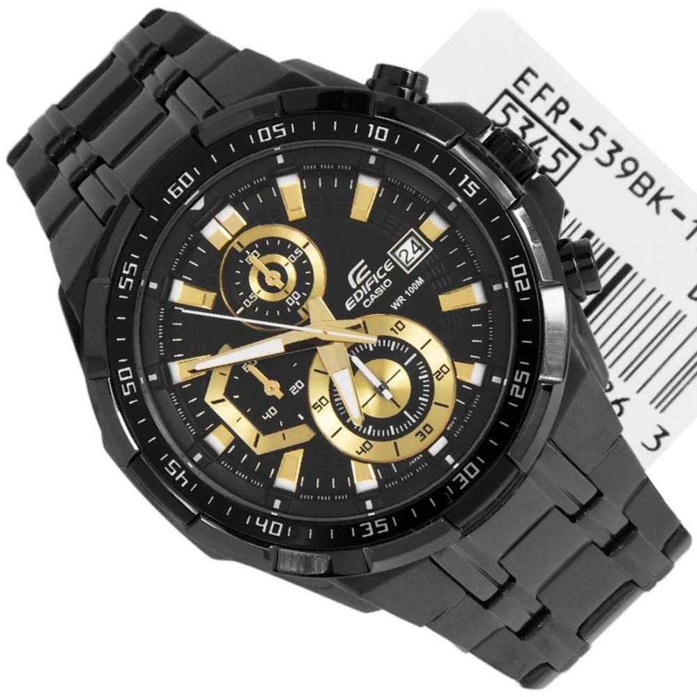 CASIO EDIFICE EFR-539BK-1AVUDF CHRONOGRAPH BLACK STAINLESS STEEL MEN'S WATCH - H2 Hub Watches