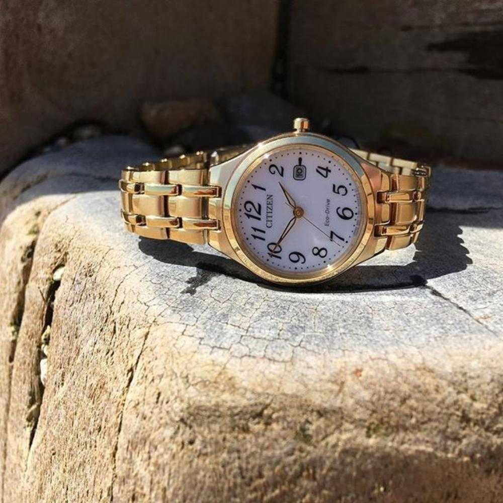 CITIZEN EW2482-53A ECO-DRIVE GOLD STAINLESS STEEL WOMEN'S WATCH - H2 Hub Watches