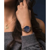 SARA MILLER CHELSEA  BLUE DIAL ROSE GOLD MESH STRAP WOMEN'S WATCH SA4006