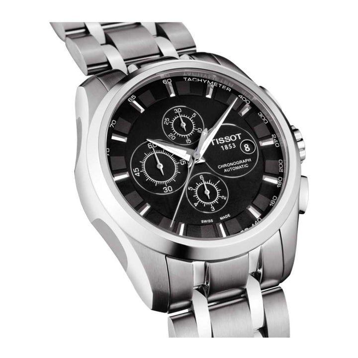 TISSOT  AUTOMATIC BLACK DIAL CHRONOGRAPH STAINLESS STEEL MEN'S WATCH T0356271105100 - H2 Hub Watches