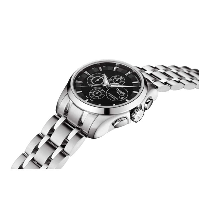 TISSOT  AUTOMATIC BLACK DIAL CHRONOGRAPH STAINLESS STEEL MEN'S WATCH T0356271105100 - H2 Hub Watches
