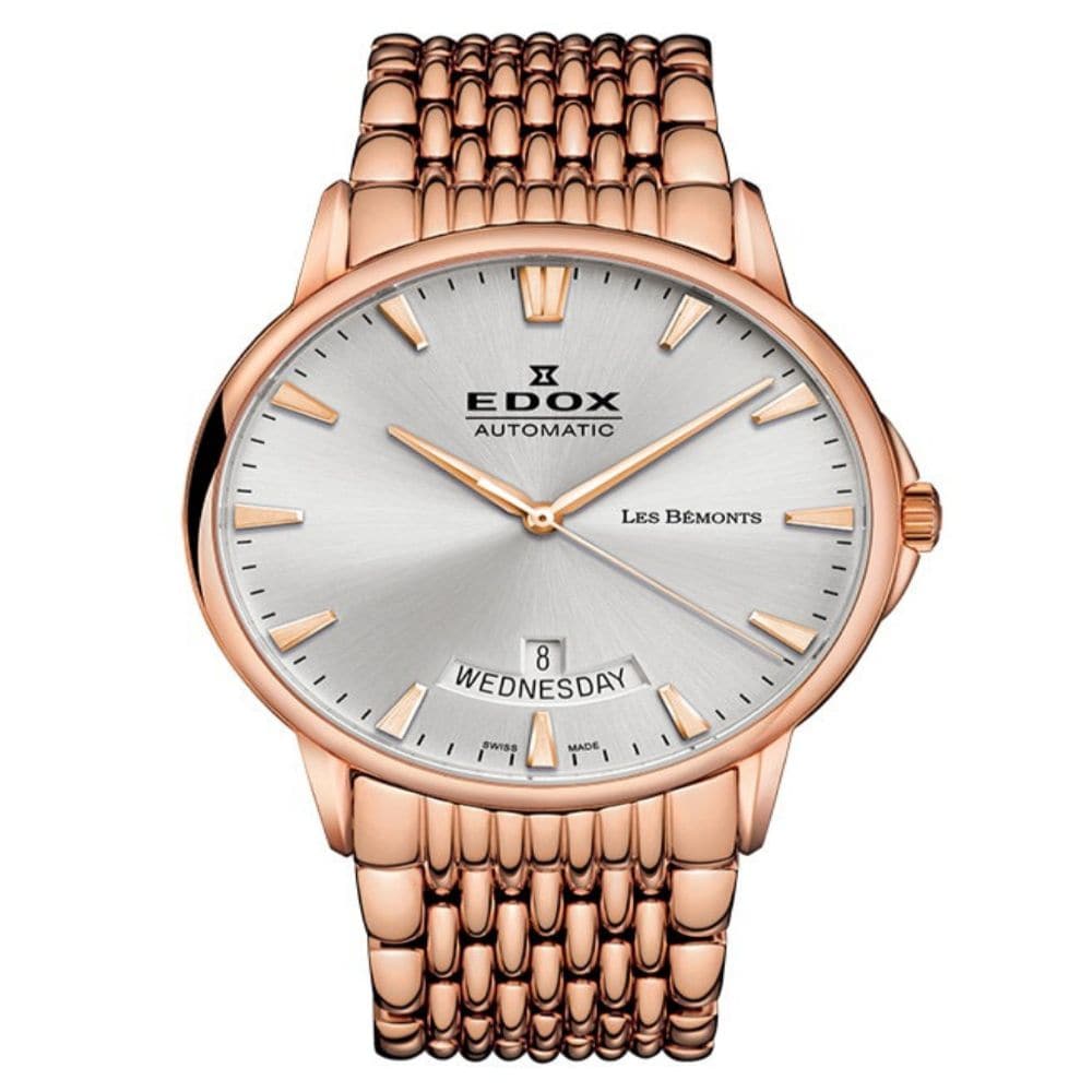 EDOX LES BEMONTS AUTOMATIC DAY-DATE ED83015-37RM-BIR MEN'S WATCH - H2 Hub Watches