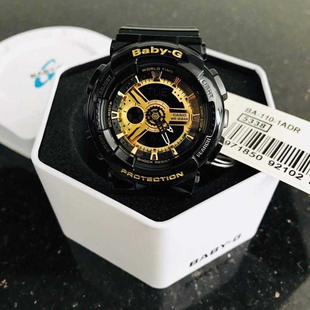 CASIO BABY-G BA-110-1ADR DIGITAL QUARTZ BLACK RESIN WOMEN'S WATCH - H2 Hub Watches