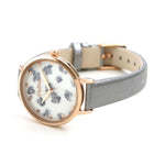CATH KIDSTON GROVE DITSY ROSE GOLD ALLOY CKL053ERG GREY METALLIC LEATHER STRAP LADIES WATCH - H2 Hub Watches