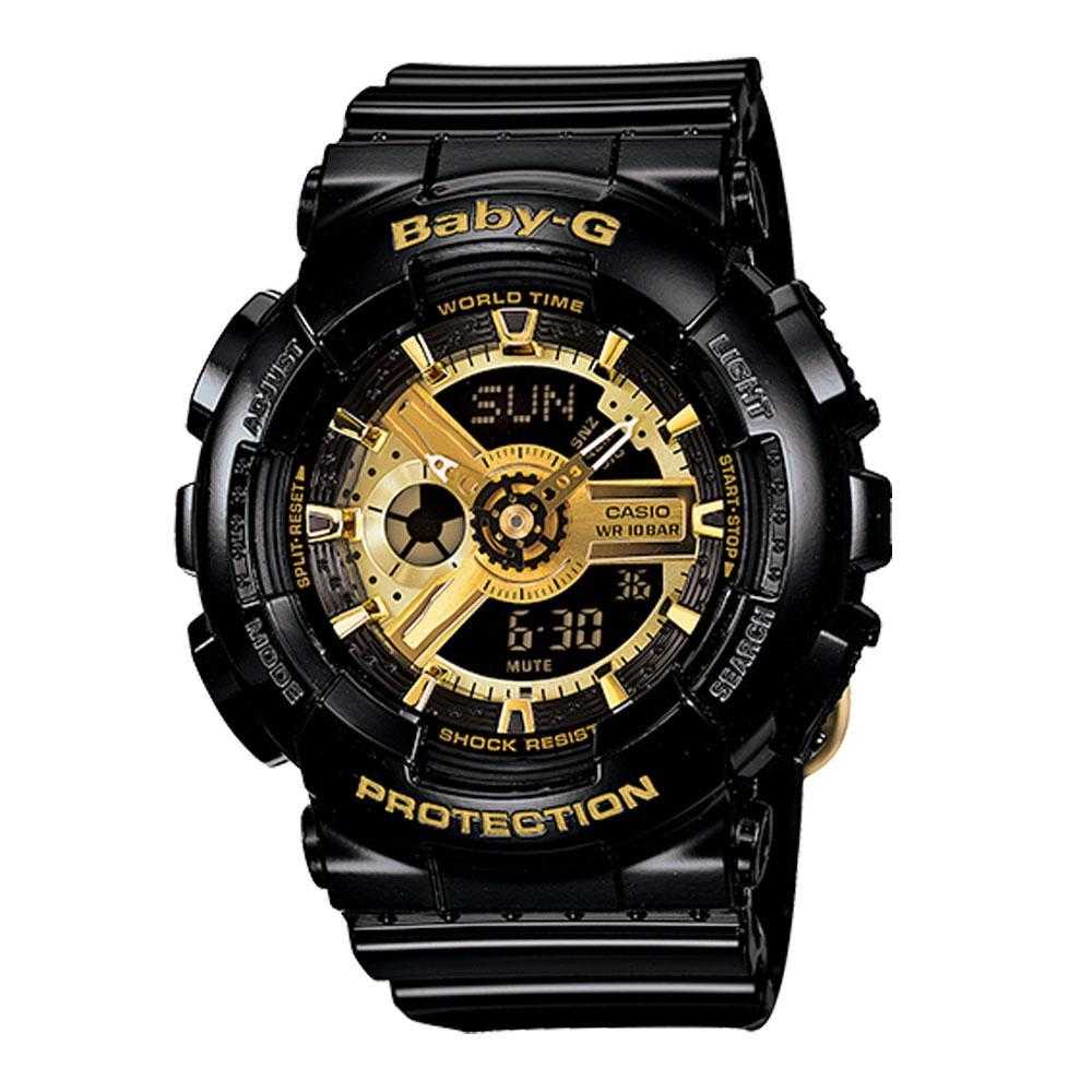 CASIO BABY-G BA-110-1ADR DIGITAL QUARTZ BLACK RESIN WOMEN'S WATCH - H2 Hub Watches