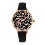 CATH KIDSTON QUARTZ EIDERDOWN DITSY ROSE GOLD ALLOY CKL058BRG BLACK SUEDE STRAP LADIES WATCH - H2 Hub Watches