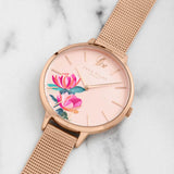 SARA MILLER PEONY ROSE GOLD DIAL ROSE GOLD MESH STRAP WATCH SA4034