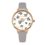 CATH KIDSTON GROVE DITSY ROSE GOLD ALLOY CKL053ERG GREY METALLIC LEATHER STRAP LADIES WATCH - H2 Hub Watches
