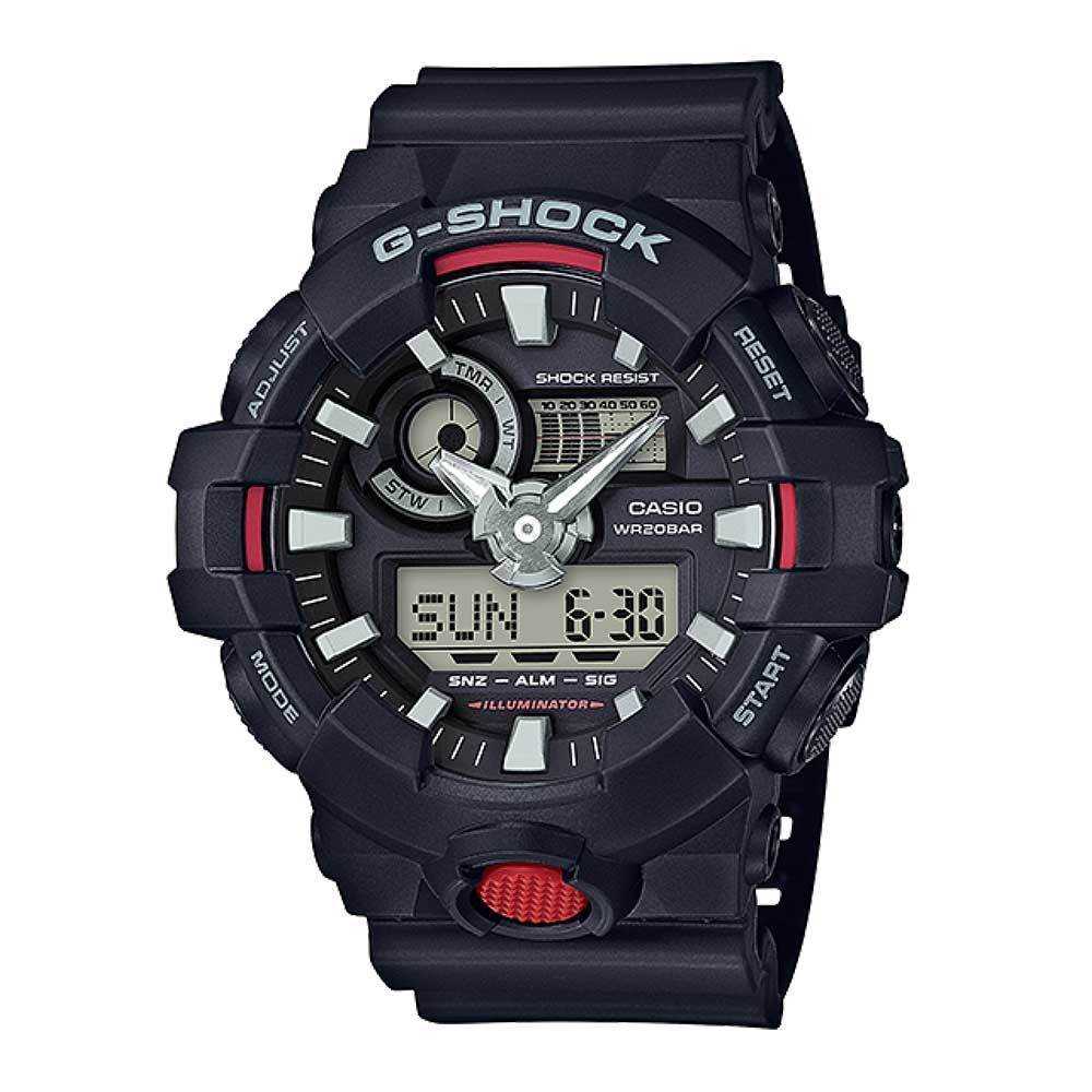 CASIO G-SHOCK GA-700-1ADR DIGITAL QUARTZ BLACK RESIN MEN'S WATCH - H2 Hub Watches