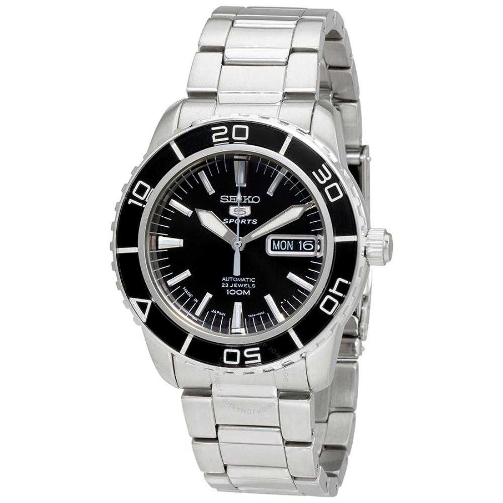 SEIKO 5 SPORTS SNZH55J1 AUTOMATIC STAINLESS STEEL MEN'S SILVER WATCH - H2 Hub Watches