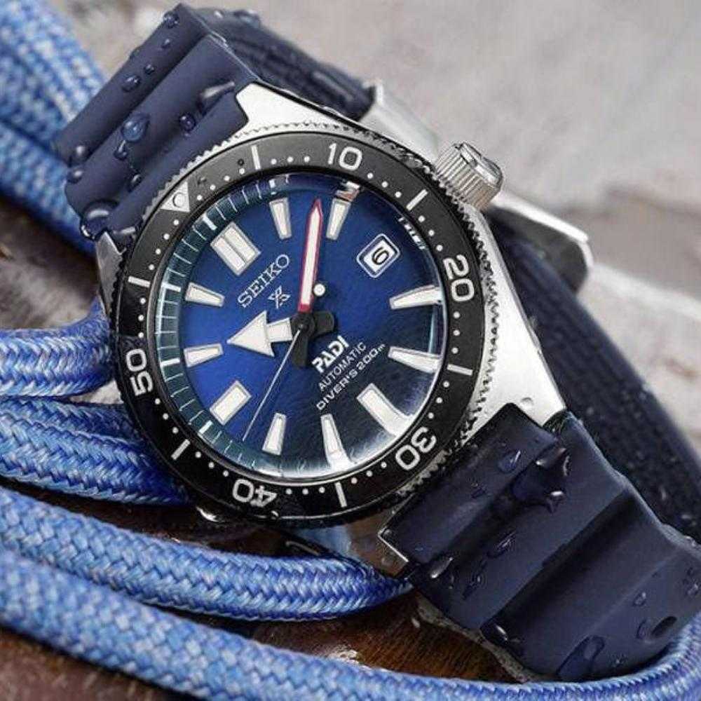 SEIKO PROSPEX SPB071J1 AUTOMATIC MEN'S BLUE RUBBER STRAP WATCH - H2 Hub Watches