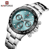 NAVIFORCE NF9193 S/B/BE CHRONOGRAPH BLUE DIAL METAL FINISH STAINLESS STEEL MEN'S WATCH