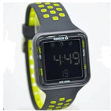 REEBOK RD-SQE-G9-PBIB-B1 DIGITAL QUARE BLACK LIME SILICON STRAP MEN'S WATCH