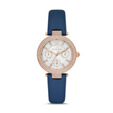 MICHAEL KORS MK2915 PARKER MULTIFUNCTION NAVY LEATHER WOMEN'S WATCH