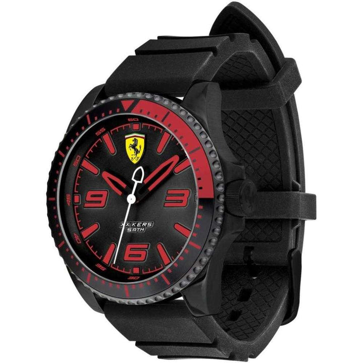 FERRARI SCUDERIA XX KERS ANALOG QUARTZ BLACK STAINLESS STEEL 0830465 SILICONE STRAP MEN'S WATCH - H2 Hub Watches