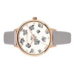 CATH KIDSTON GROVE DITSY ROSE GOLD ALLOY CKL053ERG GREY METALLIC LEATHER STRAP LADIES WATCH - H2 Hub Watches