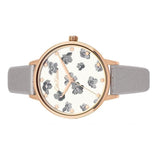 CATH KIDSTON GROVE DITSY ROSE GOLD ALLOY CKL053ERG GREY METALLIC LEATHER STRAP LADIES WATCH - H2 Hub Watches