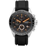 FOSSIL CH2647 ANALOG CHRONOGRAPH BLACK SILICONE STRAP MEN'S WATCH