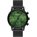 EMPORIO ARMANI CHRONOGRAPH BLACK STAINLESS STEEL MEN'S WATCH
