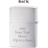 Zippo Lighter Personlized Silver Stainless Steel #20855