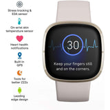 FITBIT SENSE HEALTH WATCH FB512GLWT-FRCJK LUNAR WHITE/SOFT GOLD STAINLESS STEEL