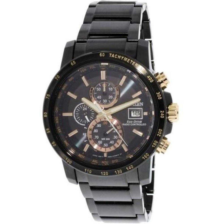 CITIZEN AT8127-85F ECO-DRIVE CHRONOGRAPH BLACK STAINLESS STEEL MEN'S WATCH - H2 Hub Watches