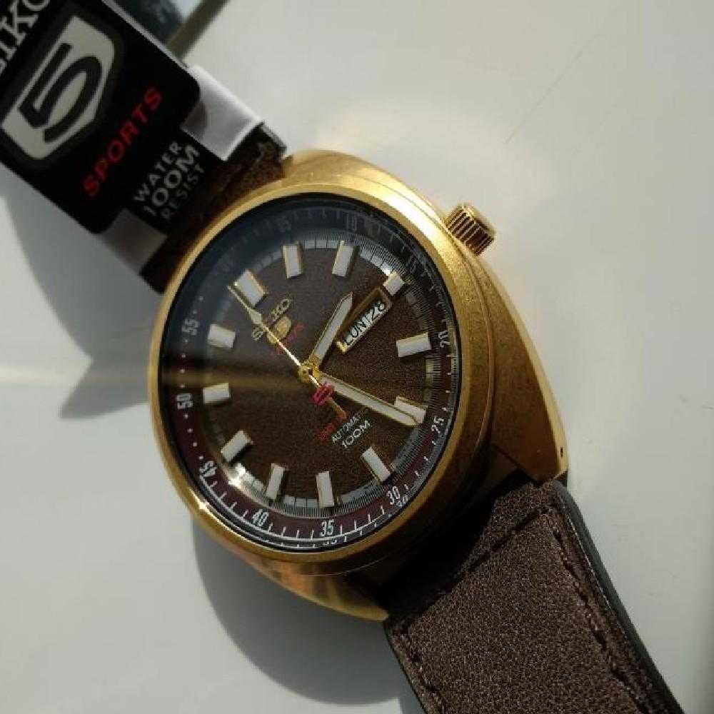 SEIKO 5 SPORTS SRPB74K1 LIMITED EDITION BROWN LEATHER STRAP MEN'S WATCH - H2 Hub Watches