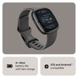 Fitbit Sense 2 Health & Fitness Watch (Shadow Grey/Graphite Aluminium) FB521BKGB-FRCJK