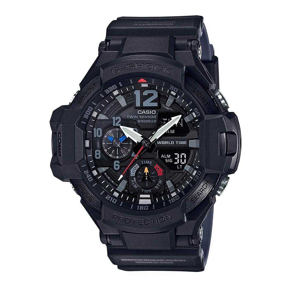 CASIO G-SHOCK GA-1100-1A1DR GRAVITYMASTER DIGITAL QUARTZ BLACK RESIN MEN'S WATCH - H2 Hub Watches