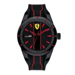 FERRARI SCUDERIA REDREV ANALOG QUARTZ BLACK PLASTIC 0870021 SILICONE STRAP MEN'S WATCH - H2 Hub Watches