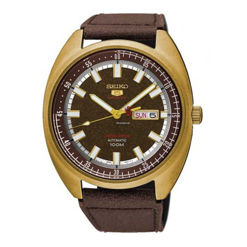 SEIKO 5 SPORTS SRPB74K1 LIMITED EDITION BROWN LEATHER STRAP MEN'S WATCH - H2 Hub Watches