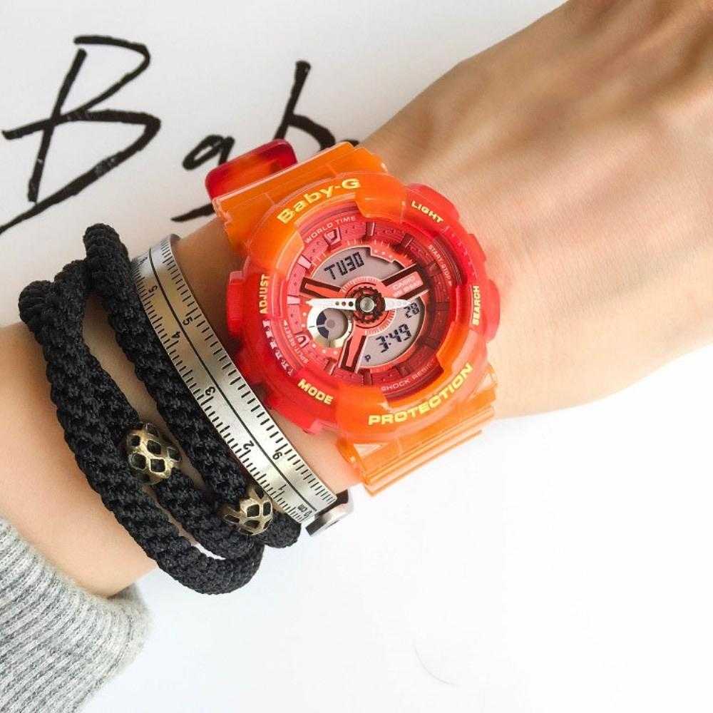 CASIO BABY-G BA-110JM-4ADR DIGITAL QUARTZ ORANGE TRANSPARENT RESIN WOMEN'S WATCH - H2 Hub Watches