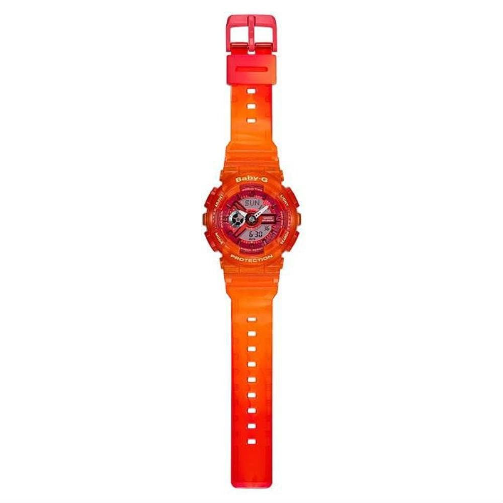CASIO BABY-G BA-110JM-4ADR DIGITAL QUARTZ ORANGE TRANSPARENT RESIN WOMEN'S WATCH - H2 Hub Watches