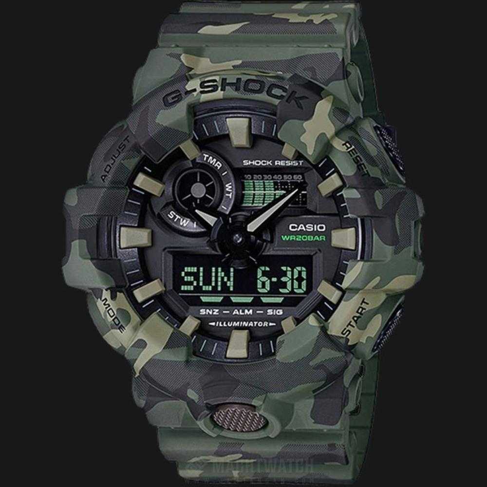 CASIO G-SHOCK GA-700CM-3ADR DIGITAL QUARTZ GREEN CAMO MEN'S WATCH - H2 Hub Watches