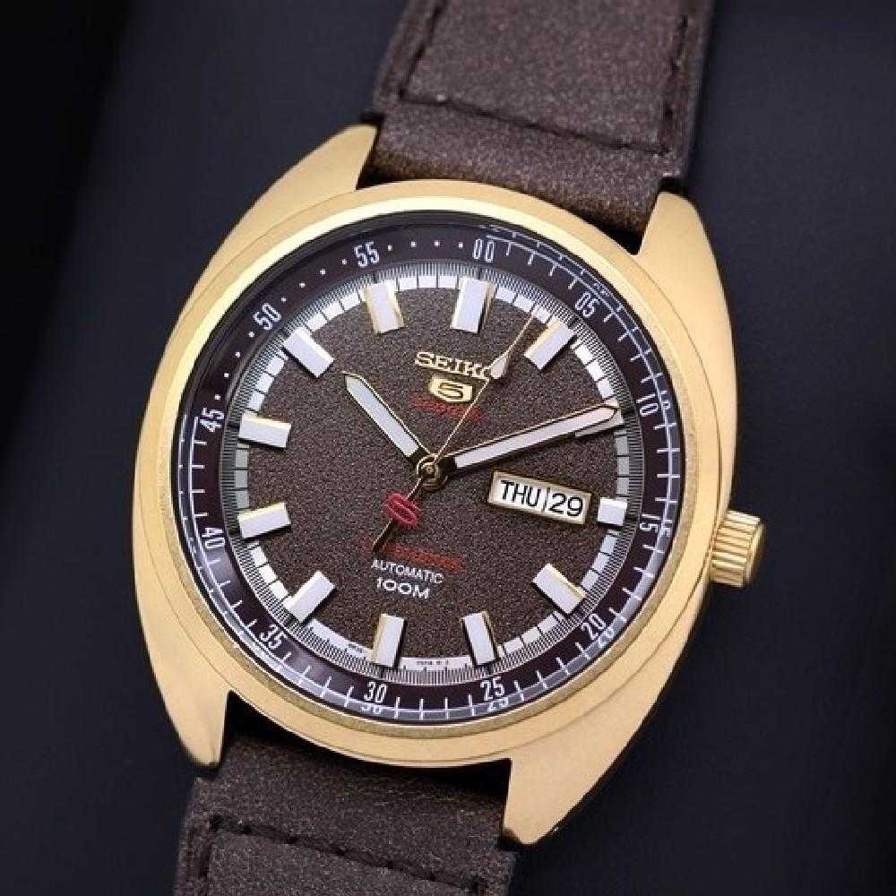 SEIKO 5 SPORTS SRPB74K1 LIMITED EDITION BROWN LEATHER STRAP MEN'S WATCH - H2 Hub Watches