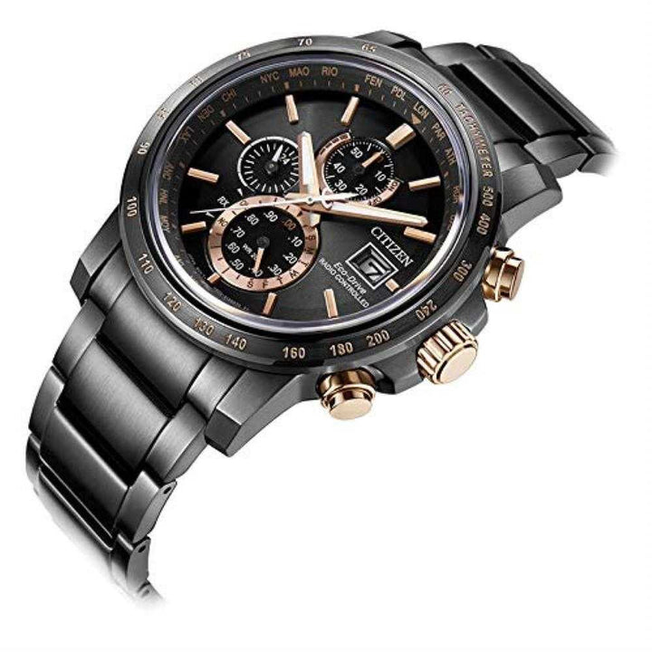 CITIZEN AT8127-85F ECO-DRIVE CHRONOGRAPH BLACK STAINLESS STEEL MEN'S WATCH - H2 Hub Watches