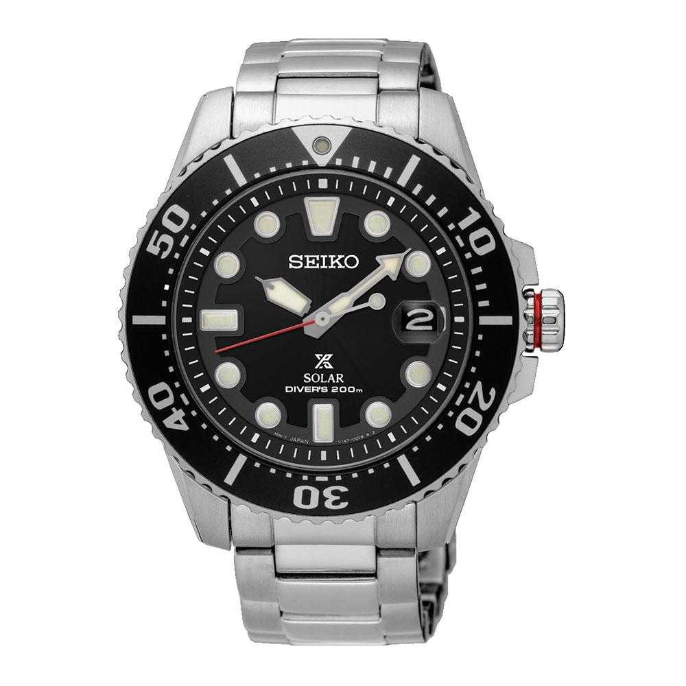SEIKO PROSPEX SOLAR SNE437P1 STAINLESS STEEL MEN'S SILVER WATCH - H2 Hub Watches