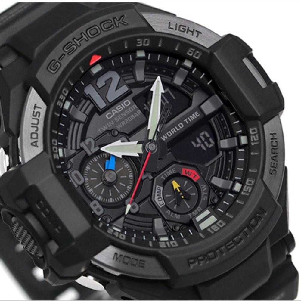 CASIO G-SHOCK GA-1100-1A1DR GRAVITYMASTER DIGITAL QUARTZ BLACK RESIN MEN'S WATCH - H2 Hub Watches