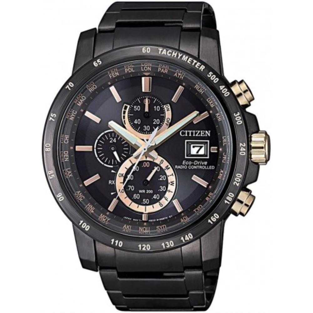 CITIZEN AT8127-85F ECO-DRIVE CHRONOGRAPH BLACK STAINLESS STEEL MEN'S WATCH - H2 Hub Watches
