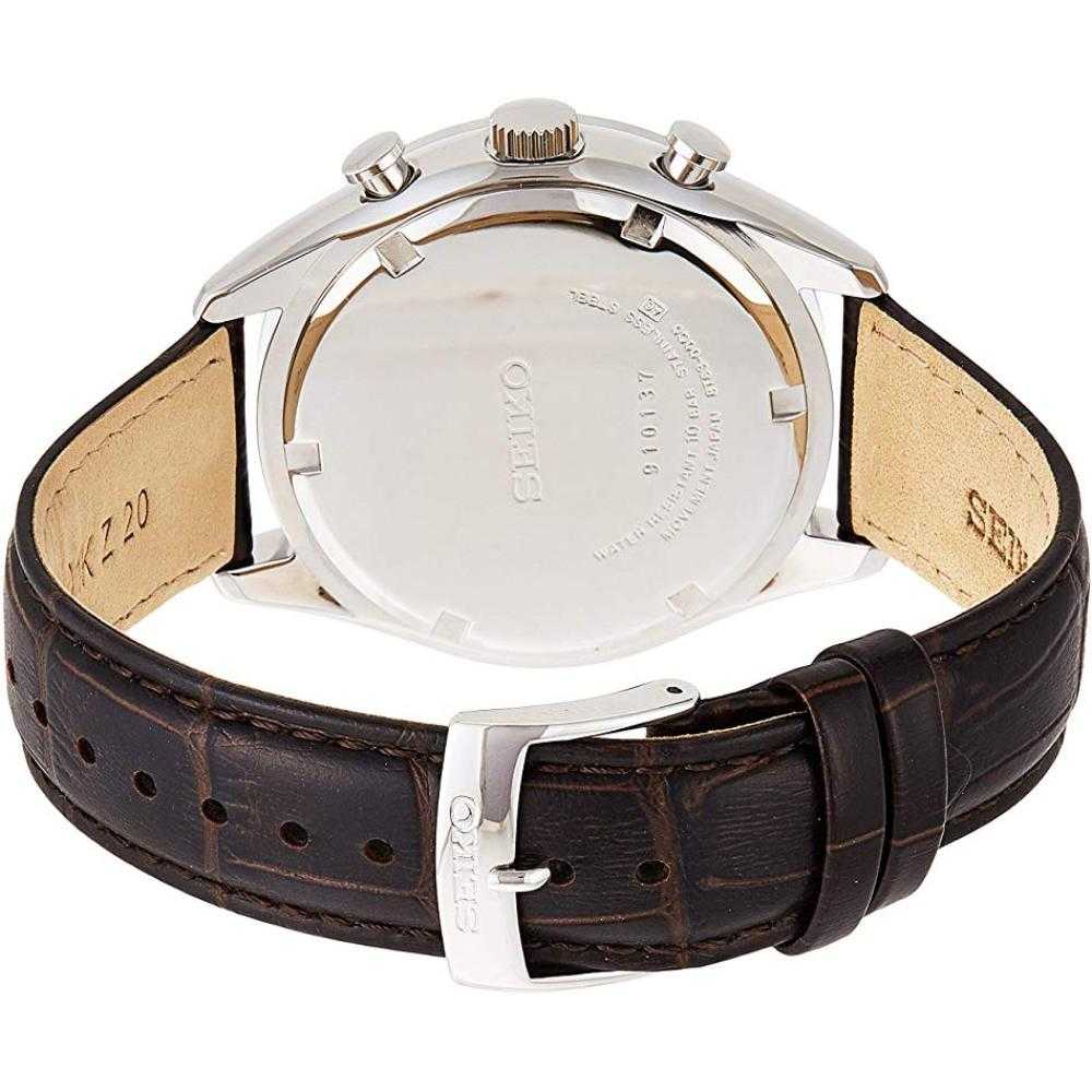 SEIKO GENERAL SSB293P1 CHRONOGRAPH MEN'S BROWN LEATHER STRAP WATCH - H2 Hub Watches