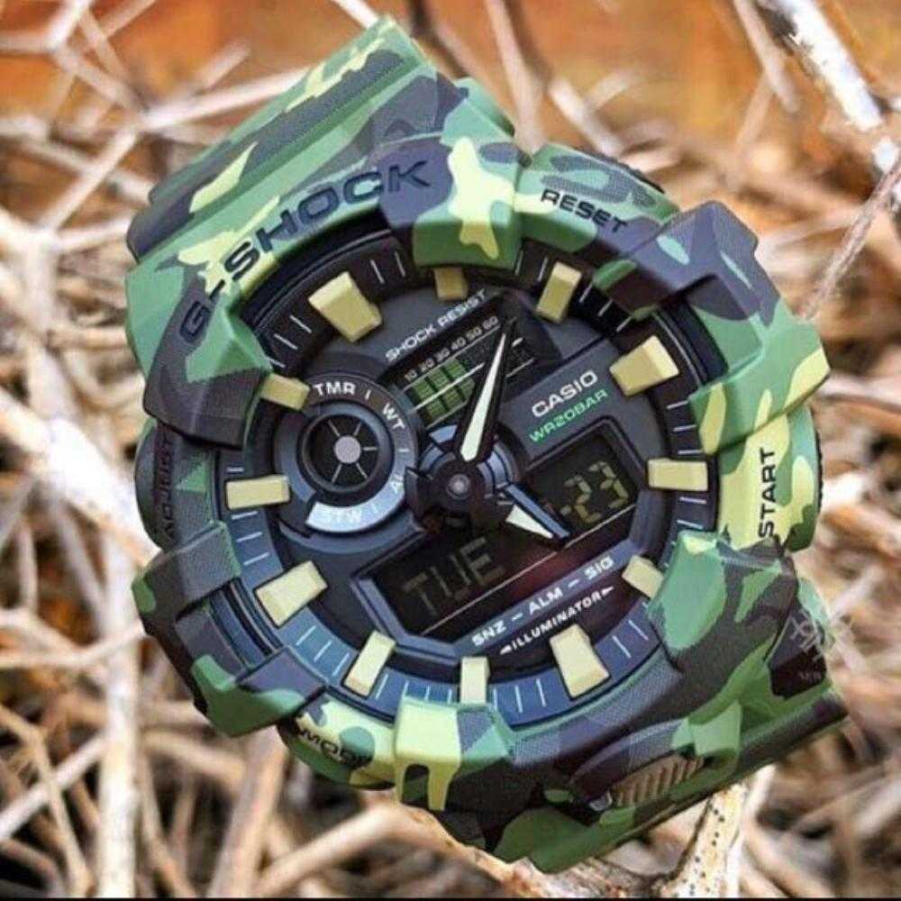 CASIO G-SHOCK GA-700CM-3ADR DIGITAL QUARTZ GREEN CAMO MEN'S WATCH - H2 Hub Watches