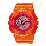 CASIO BABY-G BA-110JM-4ADR DIGITAL QUARTZ ORANGE TRANSPARENT RESIN WOMEN'S WATCH - H2 Hub Watches